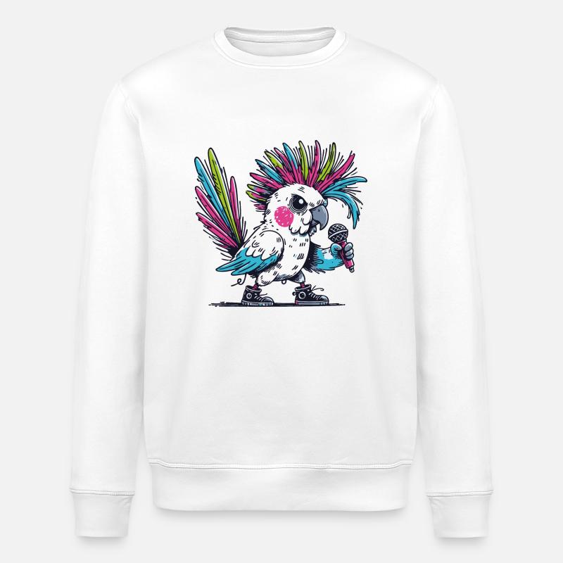 Cacatoès punk avec mohawk - Sweat bio ROLLER Stanley/Stella Unisexe - blanc
