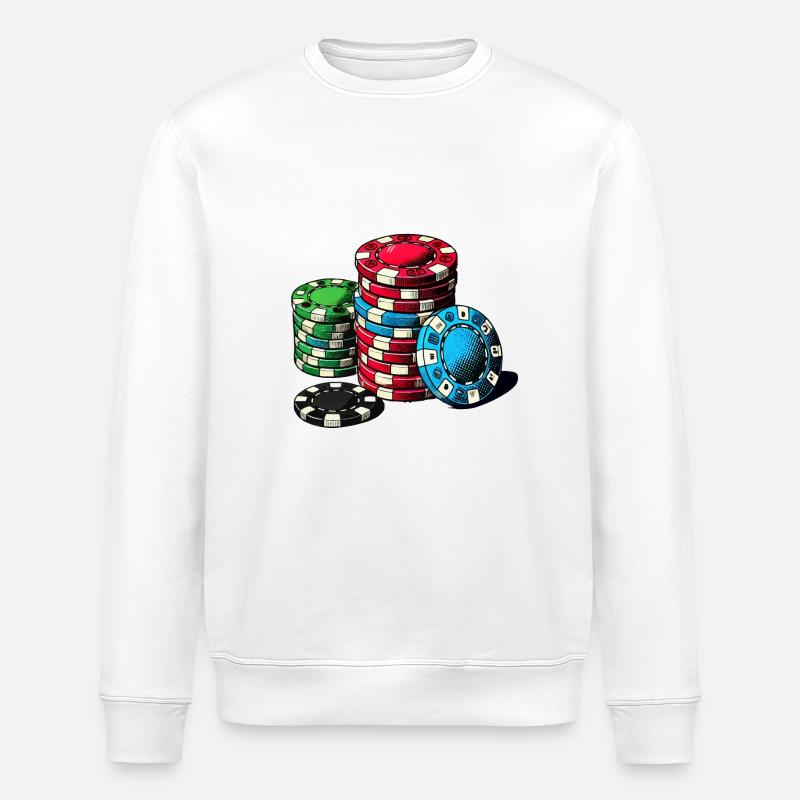 Poker - Sweat bio ROLLER Stanley/Stella Unisexe - blanc