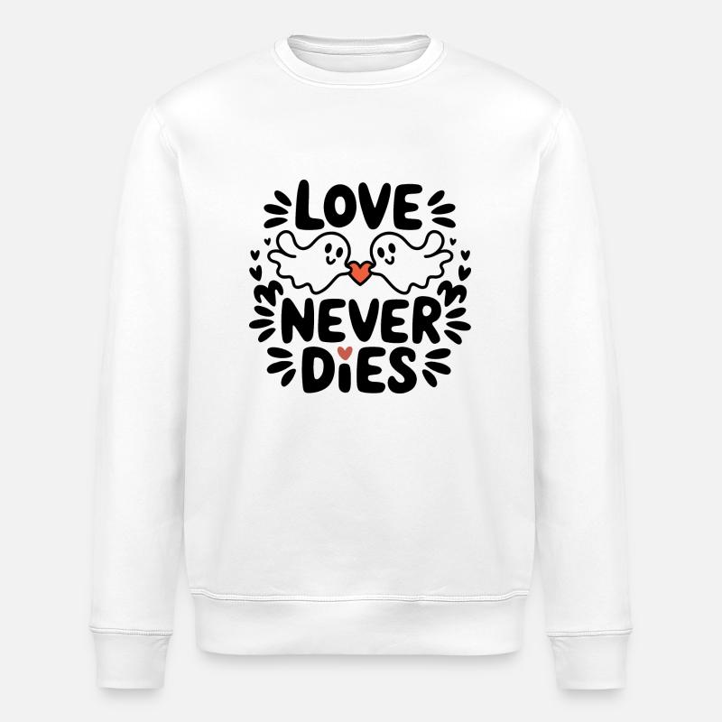 Liebe stirbt nie - Stanley/Stella Unisex Bio-Sweatshirt ROLLER - Weiß