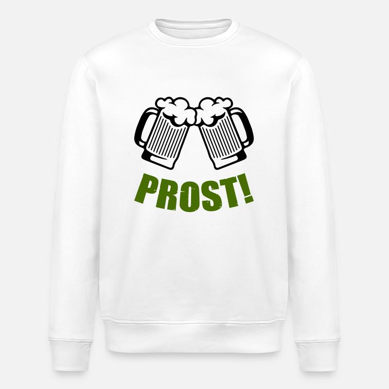 Beer Cheers - Stanley/Stella ROLLER Unisex Organic Sweatshirt - white