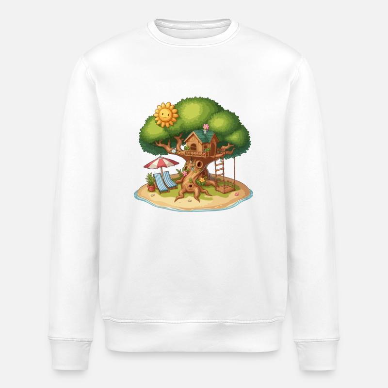 Cabane dans les arbres - Sweat bio ROLLER Stanley/Stella Unisexe - blanc