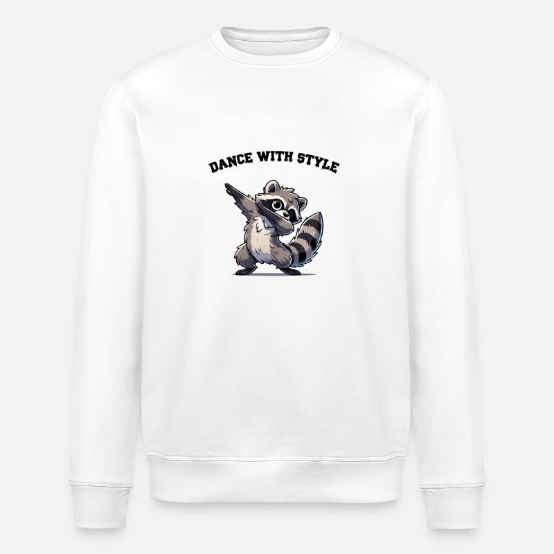 waschbär dabbing - Stanley/Stella Unisex Bio-Sweatshirt ROLLER - Weiß