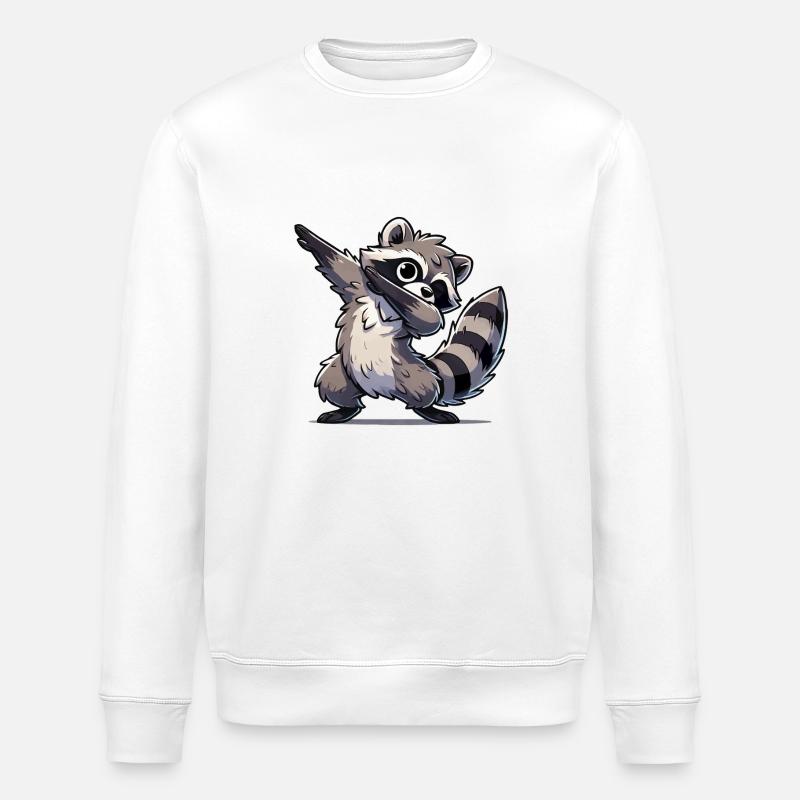 Waschbär Dabbing - Stanley/Stella Unisex Bio-Sweatshirt ROLLER - Weiß