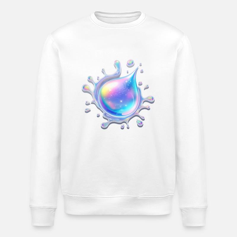 Goutte holographique 💧 - Sweat bio ROLLER Stanley/Stella Unisexe - blanc