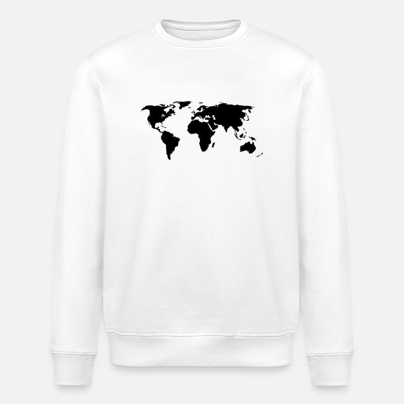 World Map - Stanley/Stella ROLLER Unisex Organic Sweatshirt - white