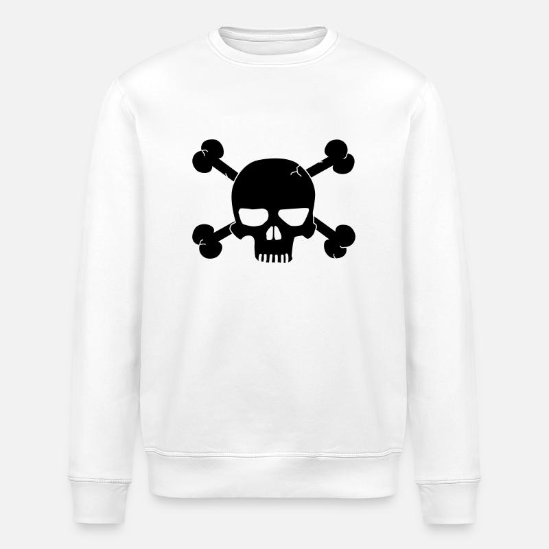 Skull - Sweat bio ROLLER Stanley/Stella Unisexe - blanc