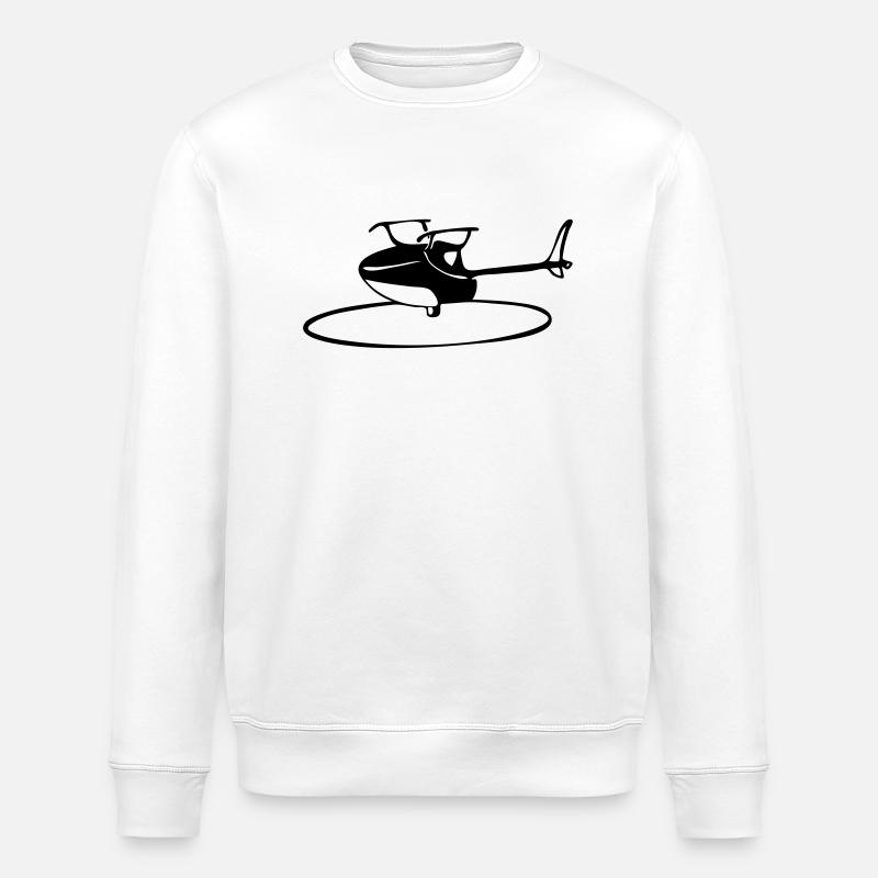 helicopter_inverted - Stanley/Stella Unisex Bio-Sweatshirt ROLLER - Weiß