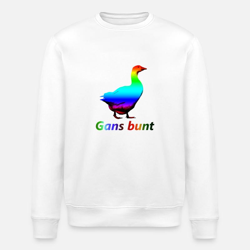 Gans bunt - Stanley/Stella Unisex Bio-Sweatshirt ROLLER - Weiß