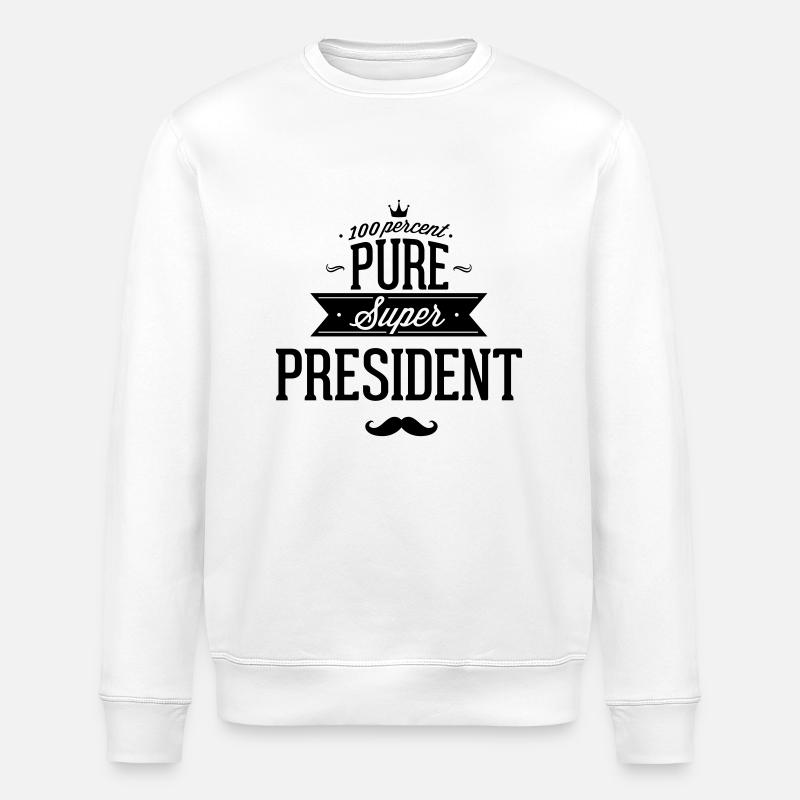 100% Super-Präsident - Stanley/Stella Unisex Bio-Sweatshirt ROLLER - Weiß
