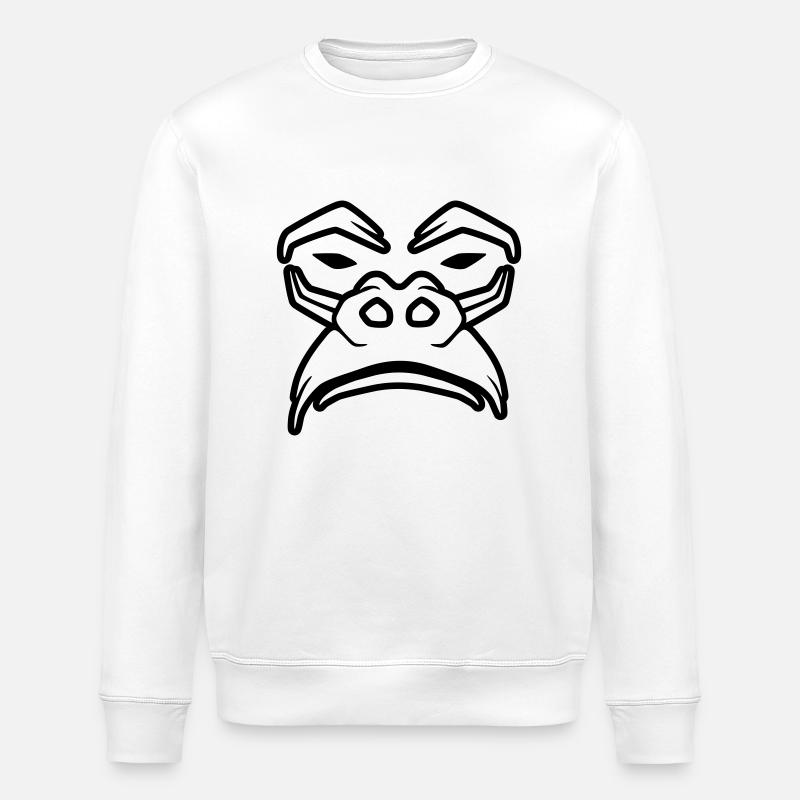 Grumpy Gorilla - Stanley/Stella ROLLER Unisex Organic Sweatshirt - white