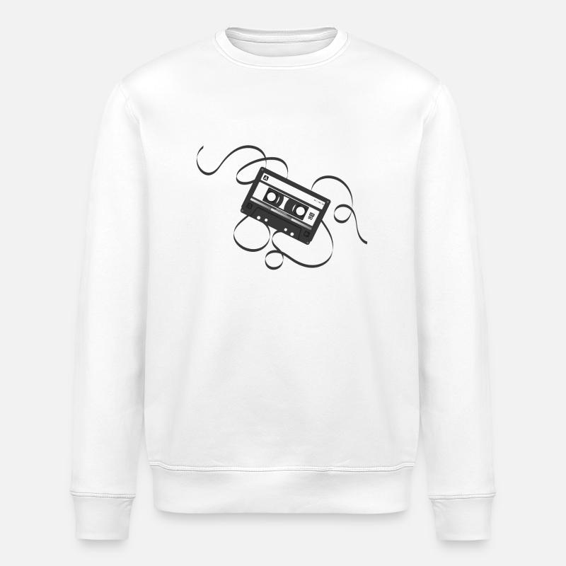 Cassette noire - 80s - Sweat bio ROLLER Stanley/Stella Unisexe - blanc