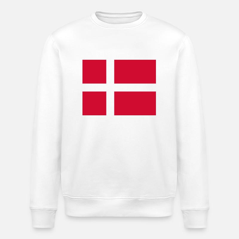 Drapeau du Danemark - Sweat bio ROLLER Stanley/Stella Unisexe - blanc