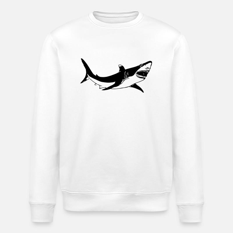 White shark - Stanley/Stella ROLLER Unisex Organic Sweatshirt - white