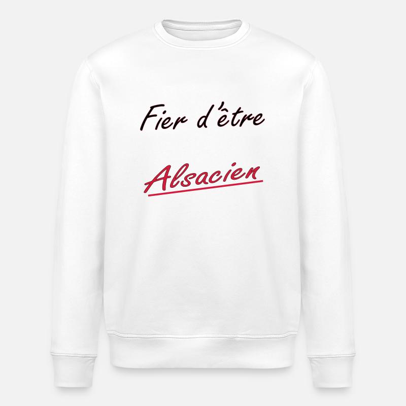 fier d'être alsacien - Stanley/Stella Unisex Bio-Sweatshirt ROLLER - Weiß