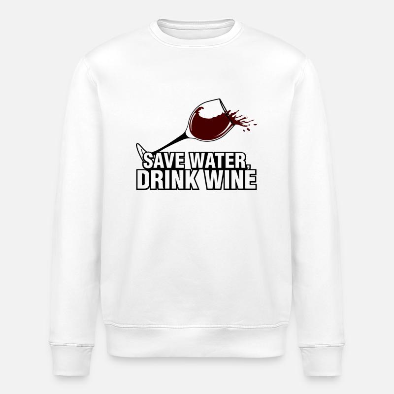 Save water drink wine - Stanley/Stella Unisex Bio-Sweatshirt ROLLER - Weiß