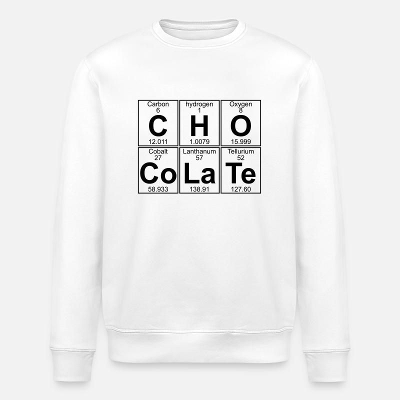 C-H-O-Co-La-Te (chocolate) - Full - Stanley/Stella ROLLER Unisex Organic Sweatshirt - white