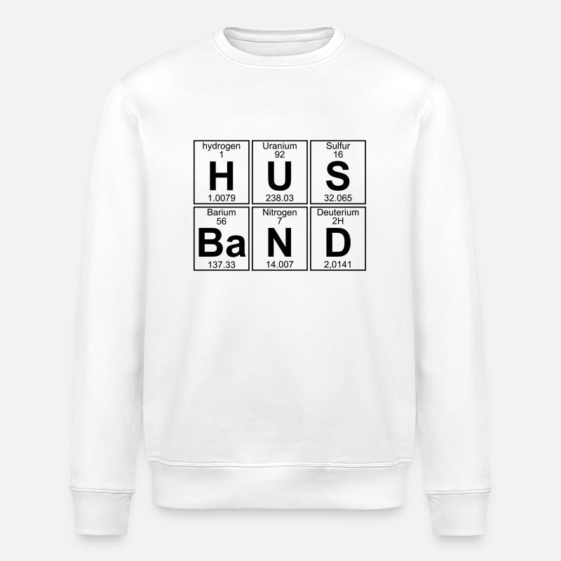 H-U-S-Ba-N-D (husband) - Stanley/Stella ROLLER Unisex Organic Sweatshirt - white