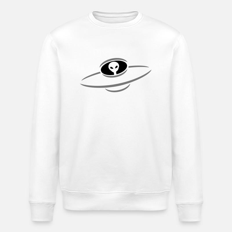 Alien Ufo Raumschiff - Stanley/Stella Unisex Bio-Sweatshirt ROLLER - Weiß