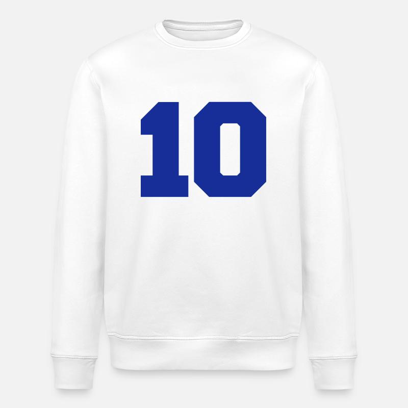 10, Zahlen, Nummer, Rückennummer - Stanley/Stella ROLLER Unisex Organic Sweatshirt - white