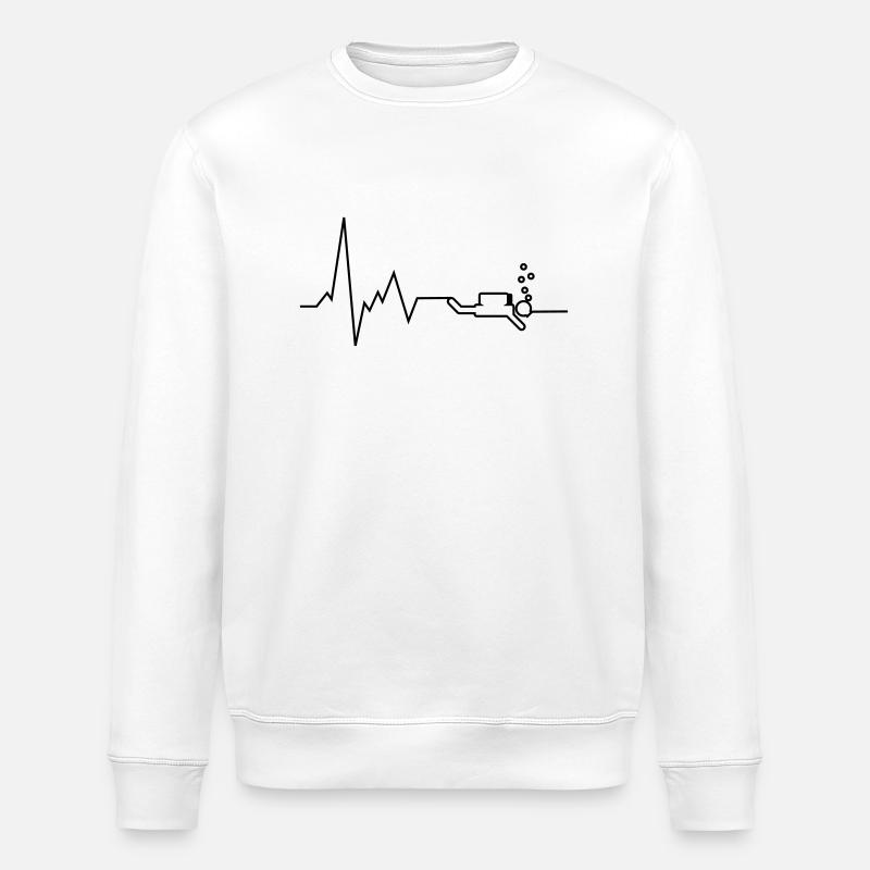 herzschlag tauchen - Stanley/Stella Unisex Bio-Sweatshirt ROLLER - Weiß