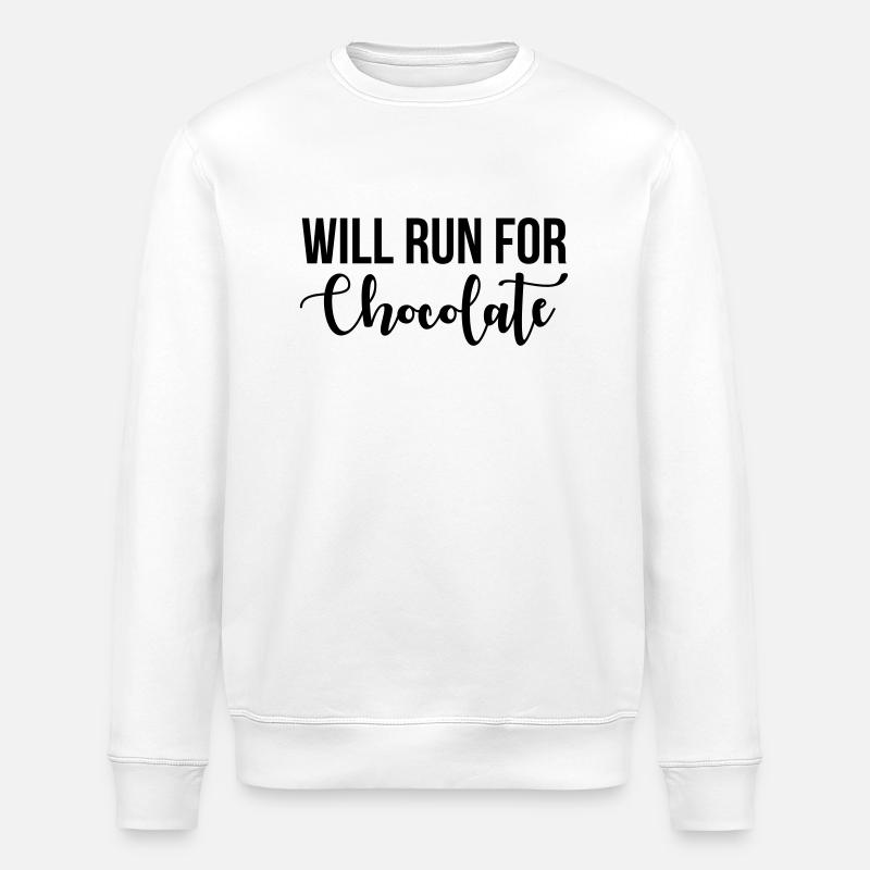 Will run for chocolate - Stanley/Stella Unisex Bio-Sweatshirt ROLLER - Weiß