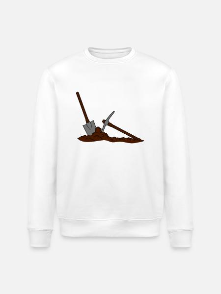 kilof kopać dziura kupa łopata kopać łopata kilof - Ekologiczna bluza typu unisex Stanley/Stella ROLLER - biały