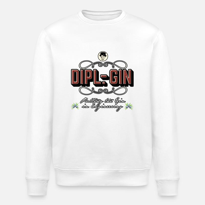 Gin-T-Shirt Dipl.-Gin - Stanley/Stella Unisex Bio-Sweatshirt ROLLER - Weiß