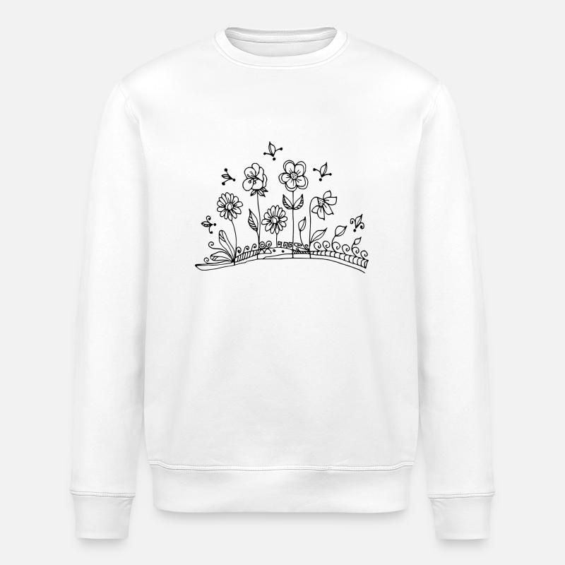 Flowers - Stanley/Stella ROLLER Unisex Organic Sweatshirt - white