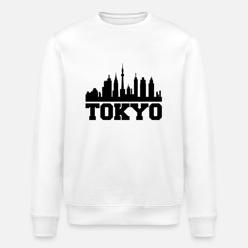 Ligne d’horizon de Tokyo - Sweat bio ROLLER Stanley/Stella Unisexe - blanc
