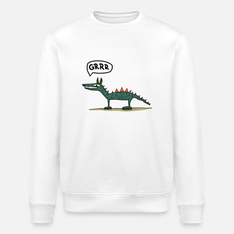 knurrender Drache - Stanley/Stella Unisex Bio-Sweatshirt ROLLER - Weiß