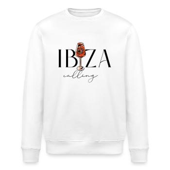 Ibiza Calling - Cocktail Party - Bachelor Party - Stanley/Stella ROLLER Unisex Organic Sweatshirt - white - Front - Nik (191cm)