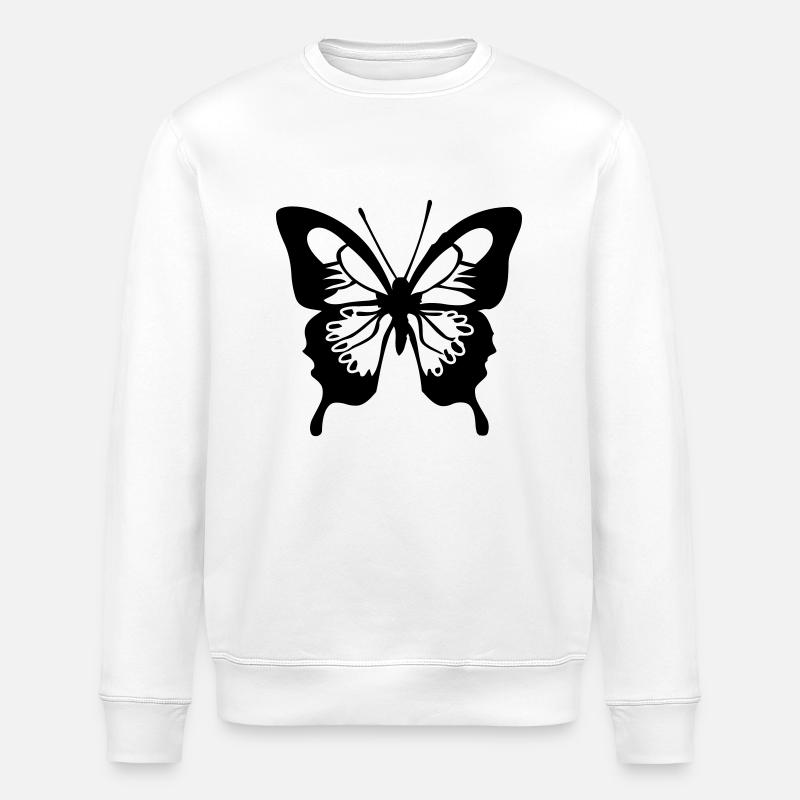 butterfly - Stanley/Stella ROLLER Unisex Organic Sweatshirt - white