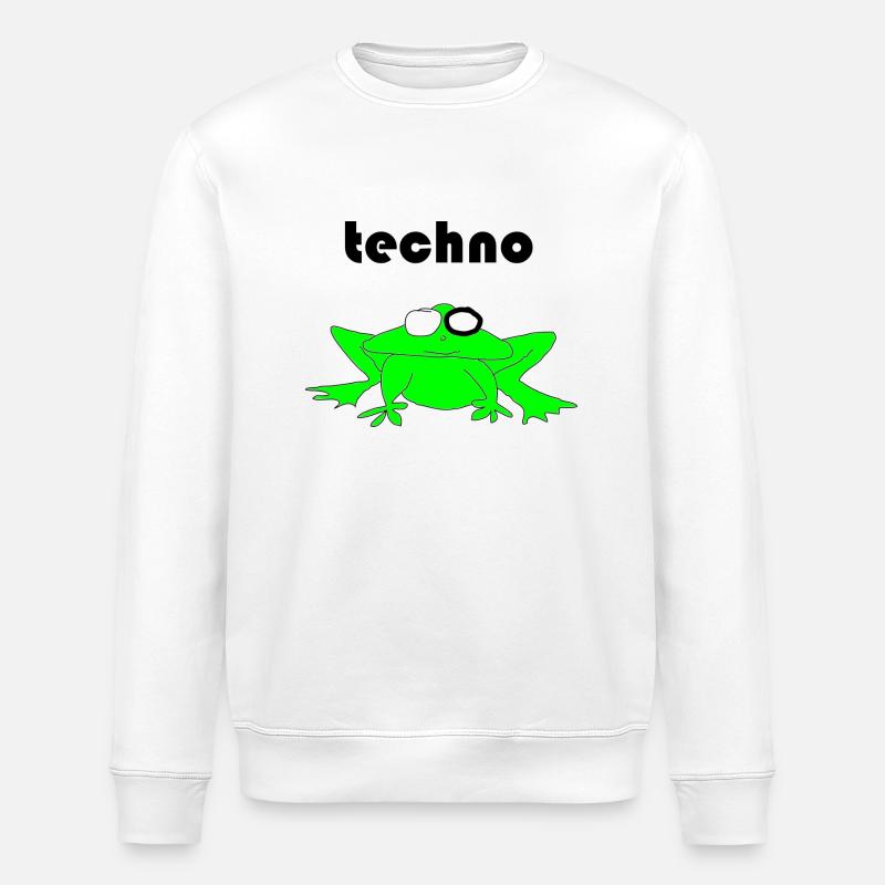 techno frosch - Stanley/Stella Unisex Bio-Sweatshirt ROLLER - Weiß