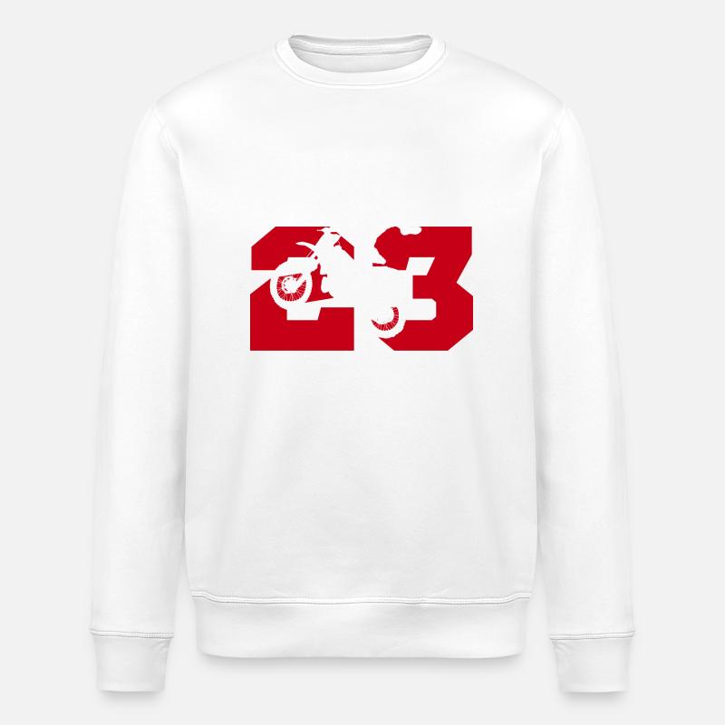 Moto 23 biker - Stanley/Stella ROLLER Unisex Organic Sweatshirt - white
