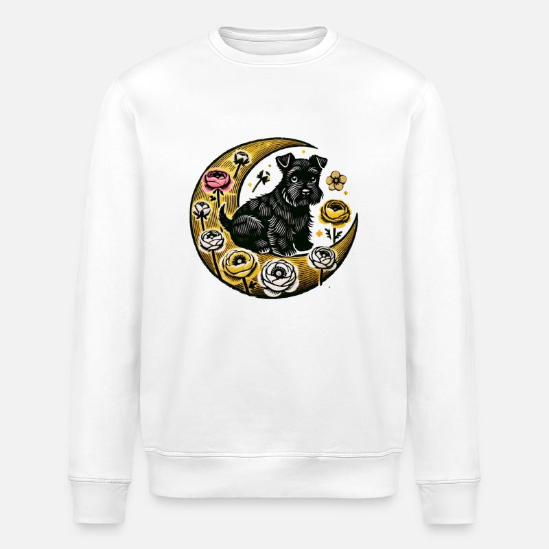 Terrier écossais noir - Sweat bio ROLLER Stanley/Stella Unisexe - blanc