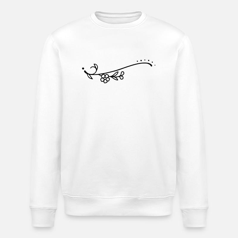 Curved Line Flowers - Stanley/Stella ROLLER Unisex Organic Sweatshirt - white