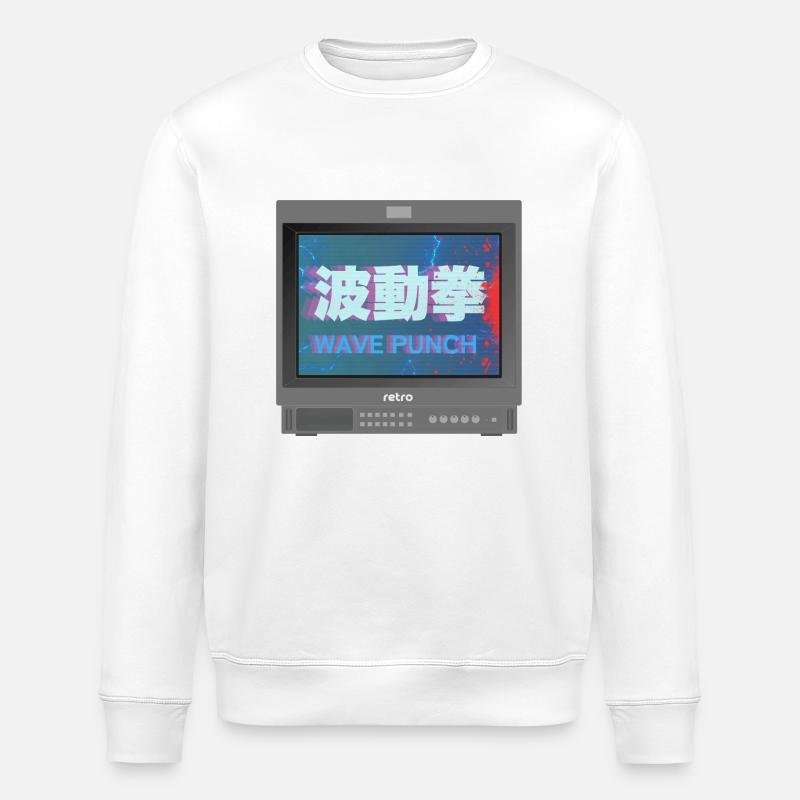 Retrogaming - Wave Punch - Stanley/Stella ROLLER Unisex Organic Sweatshirt - white