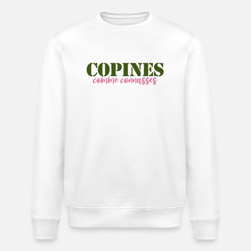 girlfriends as - Stanley/Stella ROLLER Unisex Organic Sweatshirt - white
