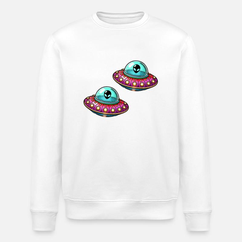 UFO Comic 2 - Stanley/Stella ROLLER Unisex Organic Sweatshirt - white