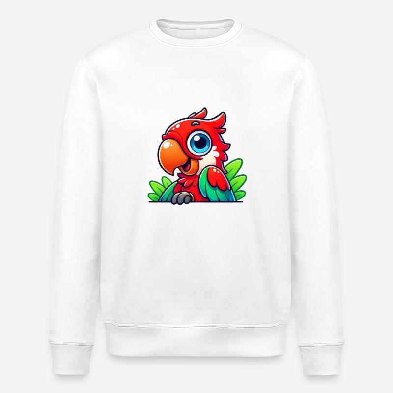 Parrot Comic - Stanley/Stella ROLLER Unisex Organic Sweatshirt - white