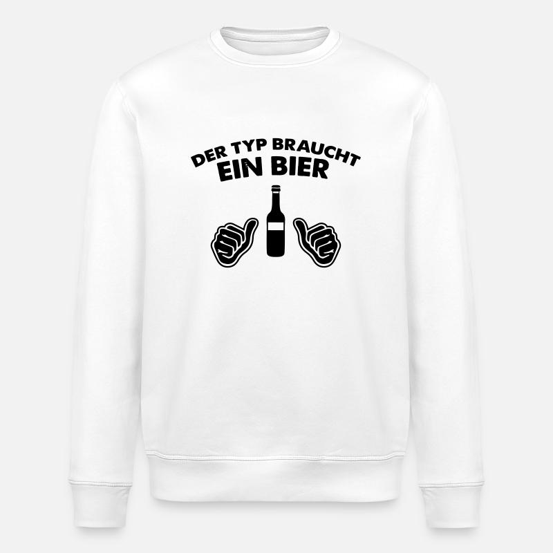 The guy needs a beer - Stanley/Stella ROLLER Unisex Organic Sweatshirt - white