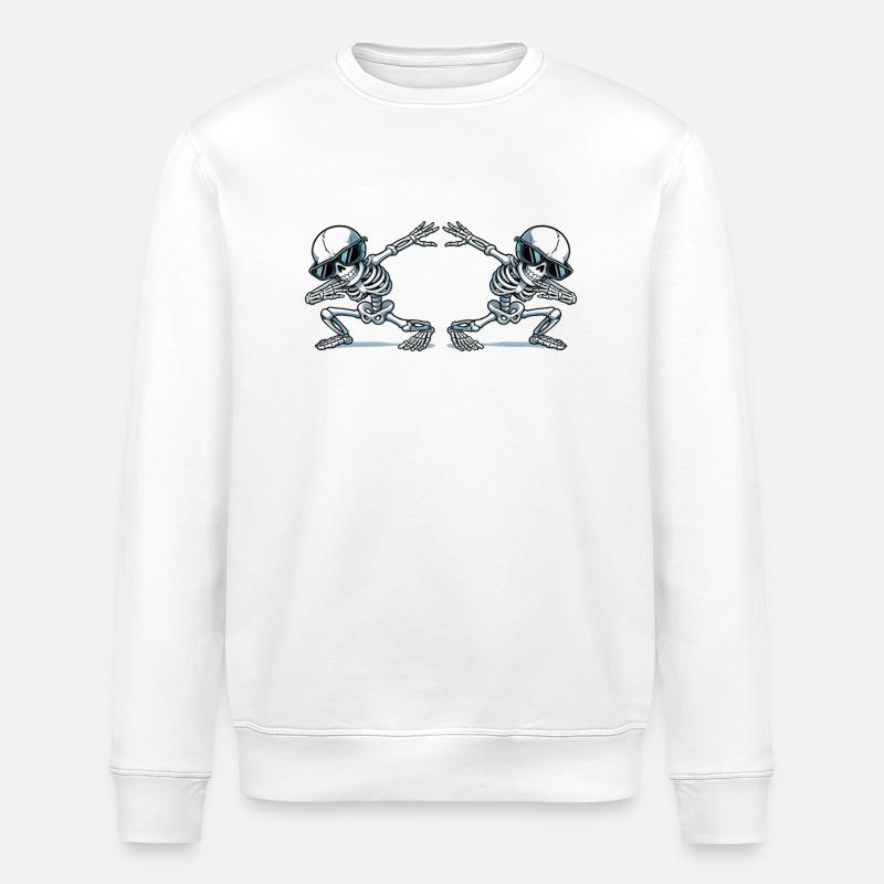 skull dabbing 2 - Stanley/Stella Unisex Bio-Sweatshirt ROLLER - Weiß
