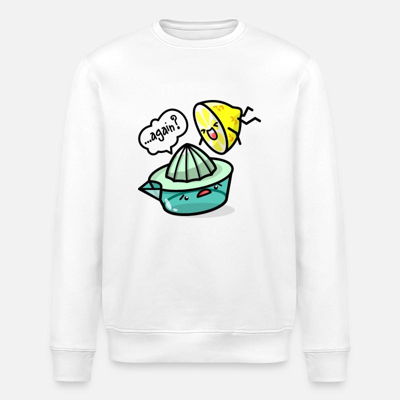 Kawaii Lemon and Lemon Squeezer - Stanley/Stella ROLLER Unisex Organic Sweatshirt - white