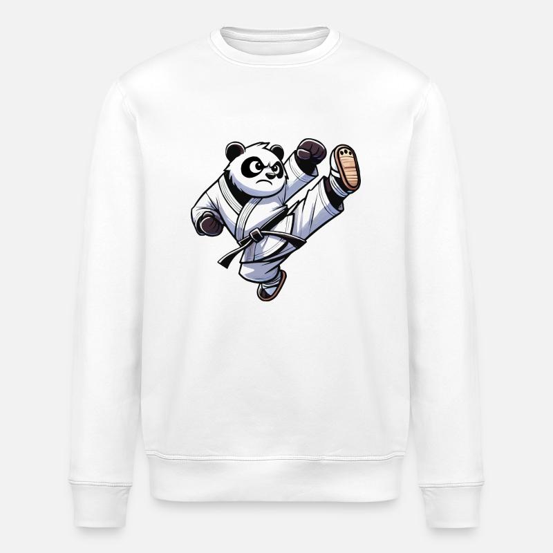 Panda Bear Karate - Stanley/Stella ROLLER Unisex Organic Sweatshirt - white