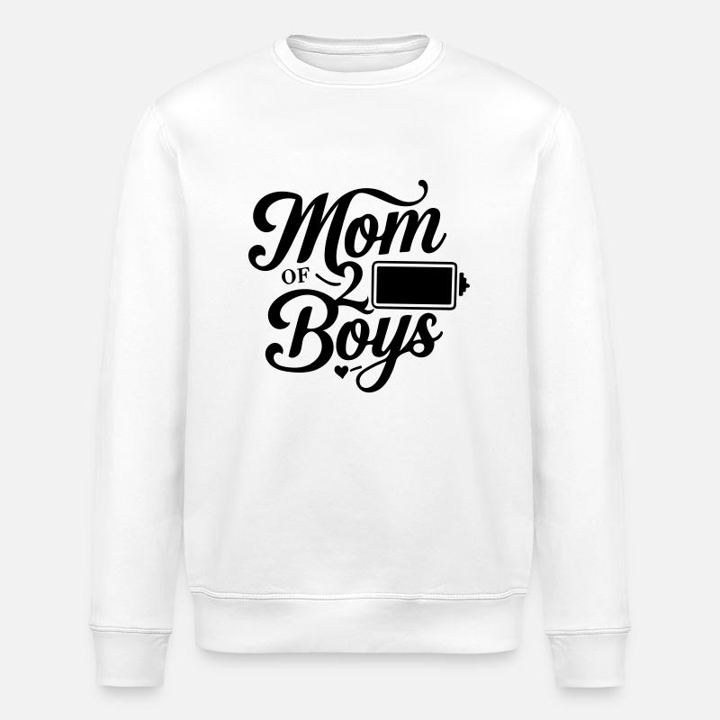 Maman de 2 garçons - Sweat bio ROLLER Stanley/Stella Unisexe - blanc