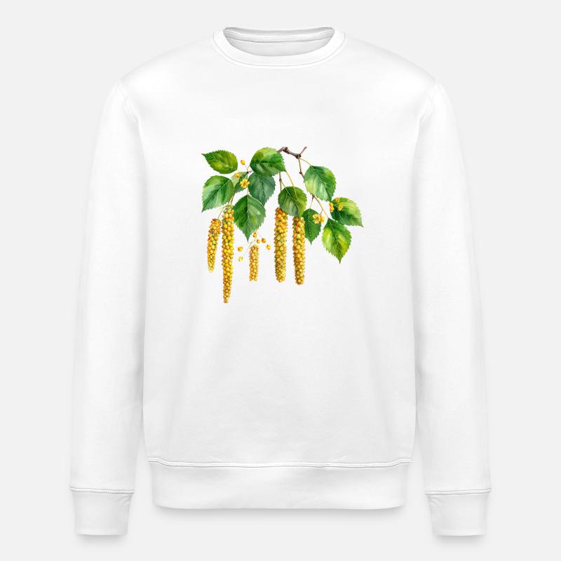 Silberbirke - Aquarell - Stanley/Stella Unisex Bio-Sweatshirt ROLLER - Weiß