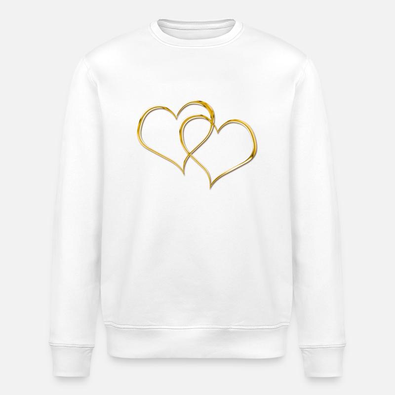 Double Heart GOLD 3D - Sweat bio ROLLER Stanley/Stella Unisexe - blanc