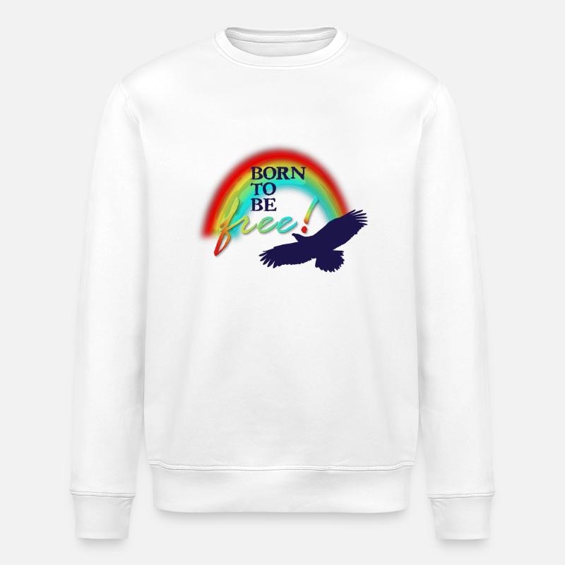 Né pour être libre - Sweat bio ROLLER Stanley/Stella Unisexe - blanc