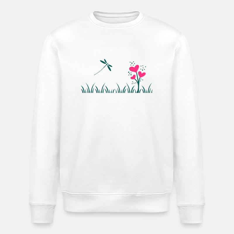 Herzblumen Wiese - Stanley/Stella Unisex Bio-Sweatshirt ROLLER - Weiß