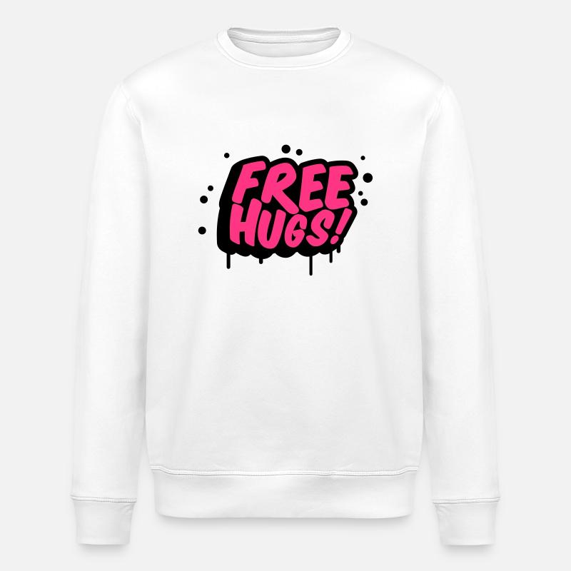 free_hugs__f2 - Stanley/Stella Unisex Bio-Sweatshirt ROLLER - Weiß